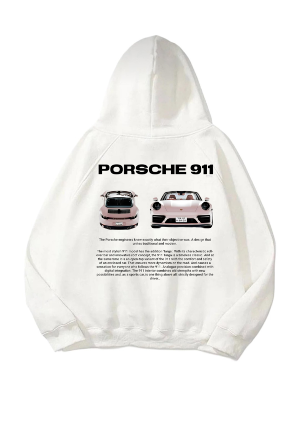 Unisex Porsche 911 Sweatshirt Beyaz