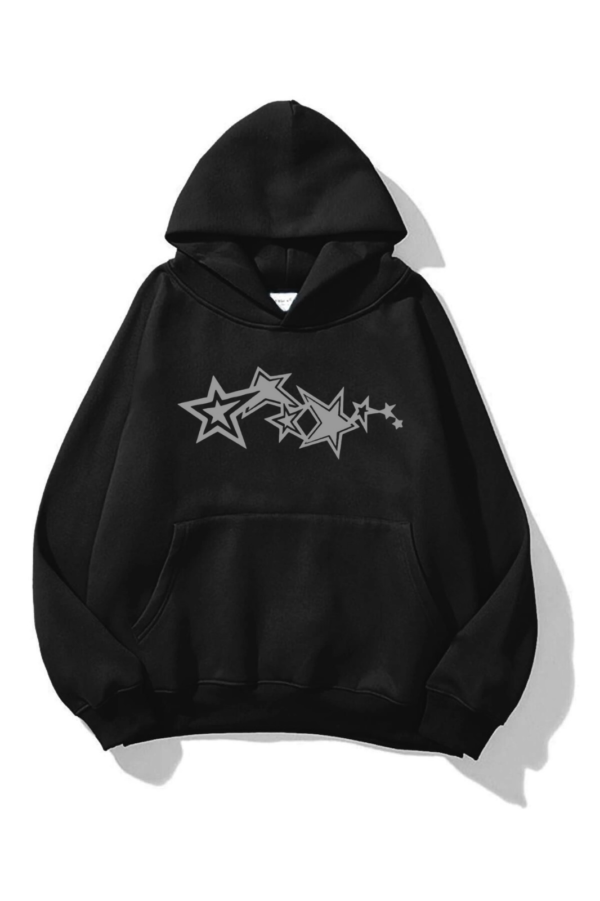 Unisex Star Sweatshirt Siyah